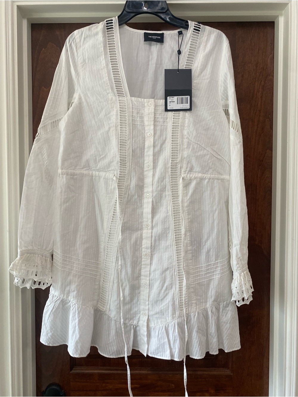 The Kooples Womens Cotton White Lace Dress Fr Sz 3 US 8
